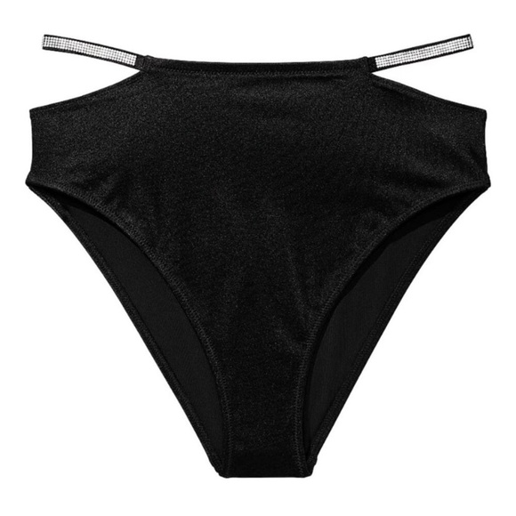 New! Victoria's Secret Swim Shine Strap High-Waist Cheeky Bikini Bottom 4467 - Picture 1 of 8
